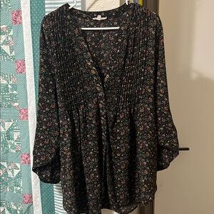 Floral Black Women's Top